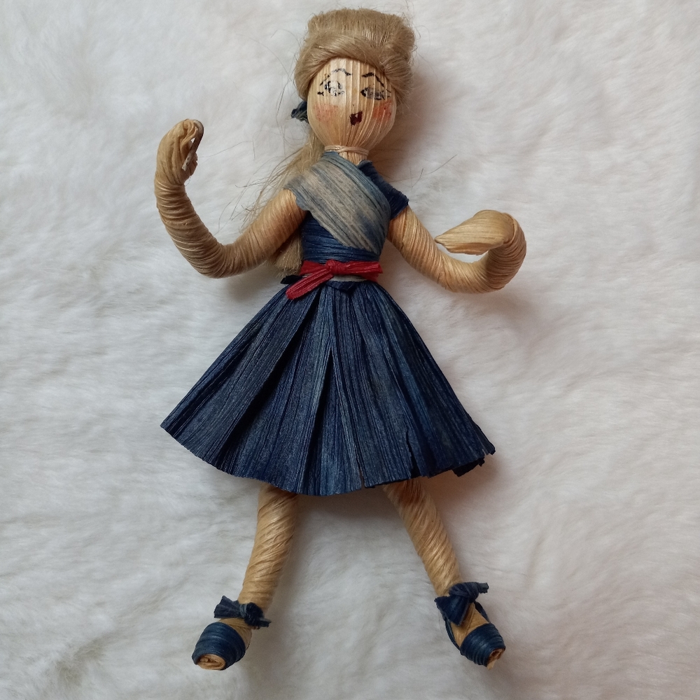 Vintage Girl Cornhusk Doll